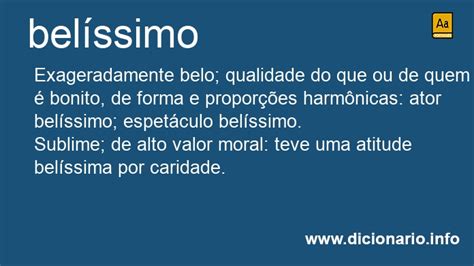 O Que Significa Belíssimo - Significado de Belíssimo
