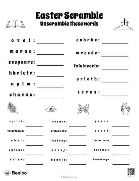 Easter Themed Word Scrambles • Beeloo Printable Crafts And Activities