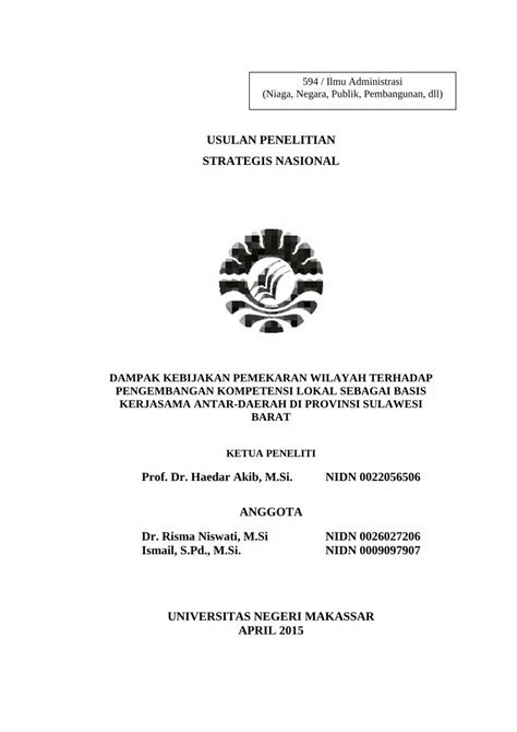 Pdf Usulan Penelitian Strategis Nasional E Bagaimana Gambaran