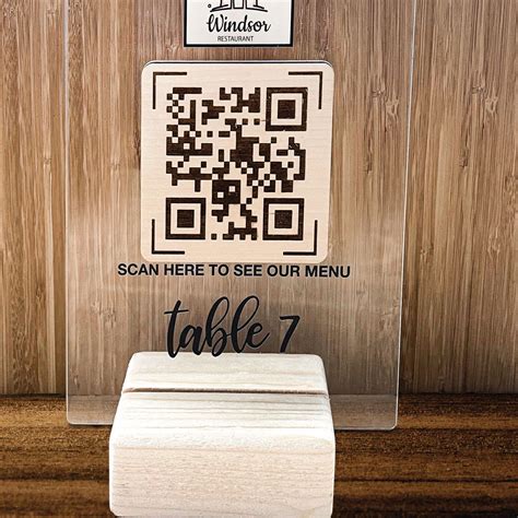 Qr Code Contactless Menu Qr Code Scan For Menu In Clear Etsy Uk