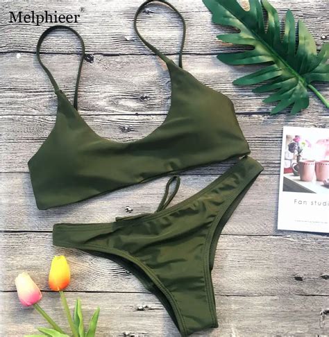 Melphieer Bikini 2019 Scrunch Butt Swimwear Women Pad Biquini Monokini