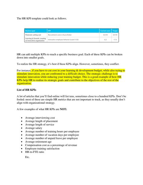 Solution Human Resources Kpis An In Depth Explanation With Metrics