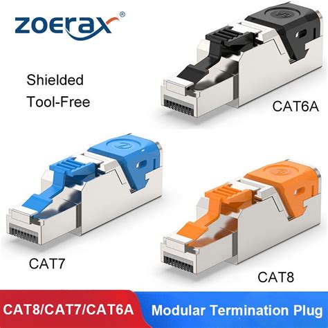 Zoerax Cat A Cat Cat Ethernet Cable Connector Rj Metal Tool Free