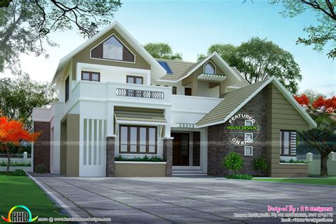 Stylish Houses In Kerala Stylish Beautiful Roof Modern Square Sloped