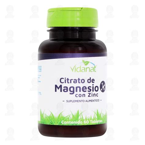 Citrato De Magnesio Con Zinc 60 Tabletas