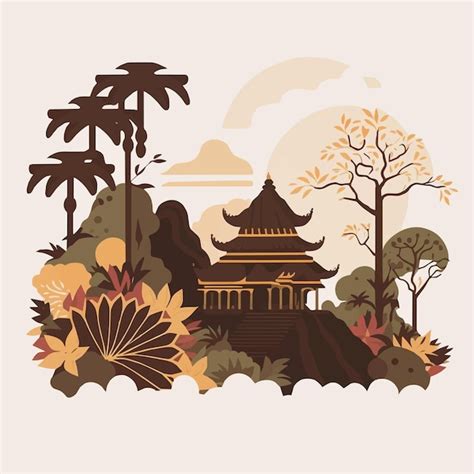 Bali Hindu Tempel Nyepi Stiller Tag Indonesien Insel Vektor