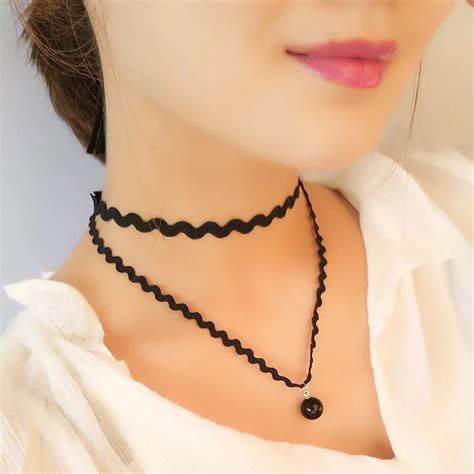 Double Layer Harajuku Simulated Pearl Pendant Necklace Korean Simple Fashion Choker Necklaces