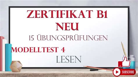 Goethe Und Sd Zertifikat B Neu B Pr Fung Test Lesen B