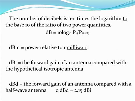 DECIBELS DECIBELS The Decibel DB Is A Logarithmic Unit Used To