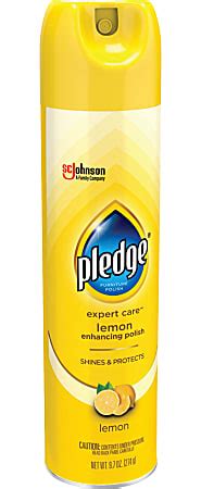 Pledge Lemon Clean Furniture Spray Lemon Scent 9 7 Oz Can Office Depot