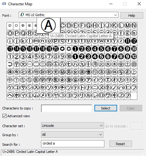 A in a circled / Circled A symbols Text (Meaning, Type on Keyboard ...