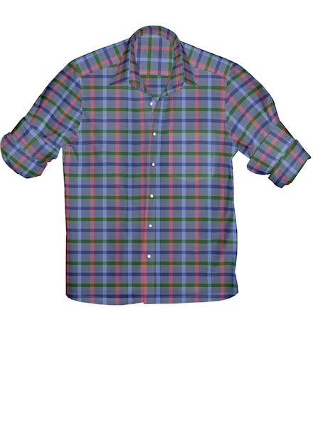 Premium Photo A Blue And Green Plaid Shirt With A Red Stripe