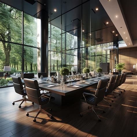 Premium AI Image | Conference table and chairs in modern meeting room