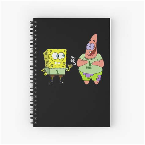 Spongebob And Patrick Smoking Weed Cannabis Cartoon Spiral Notebook