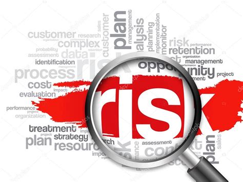 Risk Word Cloud With Magnifying Glass Stock Photo Dizanna