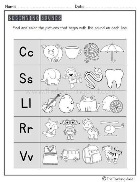 Preschool Phonics Worksheets - Learning Beginning Sounds from A to Z ...