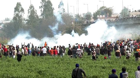 Farmers Clash With Police In Haryana As Delhi Chalo March Halted At State Borders Watch Videos