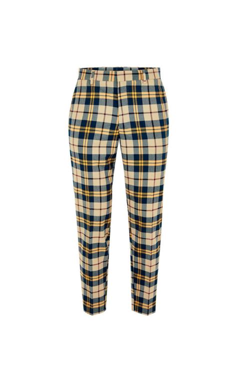 Yellow Check Relaxed Tapered Trousers Hello We Are Wt