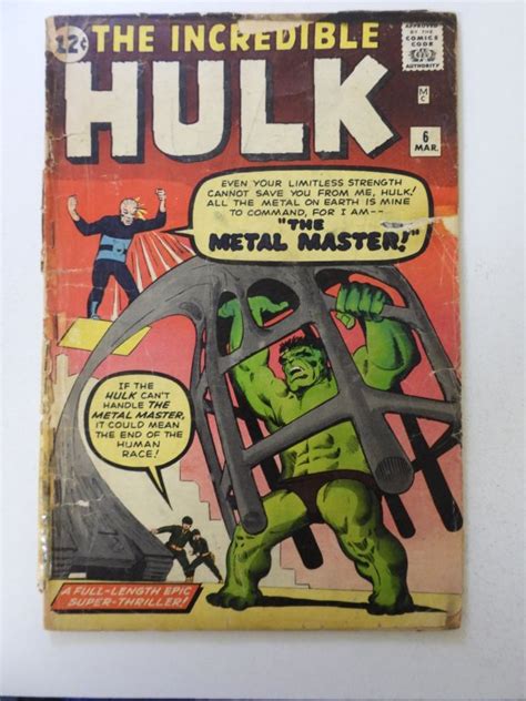 The Incredible Hulk 6 1963 Fair Condition See Description Comic