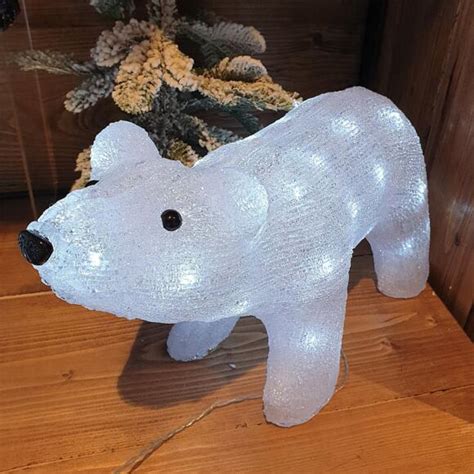 Ours lumineux à piles 40 LED H24 cm Titouan Blanc froid Décoration