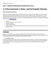 Sci T Wk Micronutrients I Water And Fatsoluble Vitamins Mybook