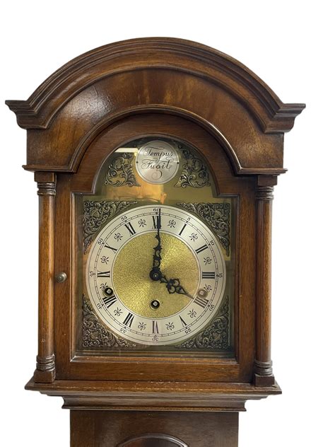 Georgian Style Late 20th Century Grandmother Clock In A Figured