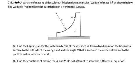 Solved 7 53⋆⋆ A Particle Of Mass M Slides Without Friction