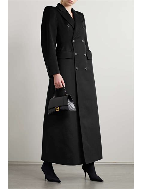 Balenciaga Hourglass Double Breasted Wool Twill Coat Net A Porter