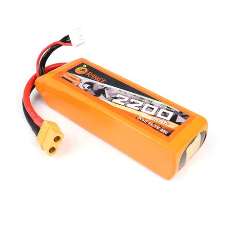 Orange 2200mAh 3S 30C 60C Lithium Polymer Battery Pack LiPo Robotist