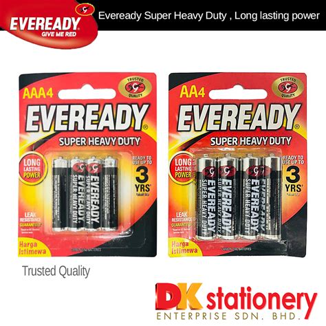 Eveready Battery AA AAA 4pcs Card Shopee Malaysia