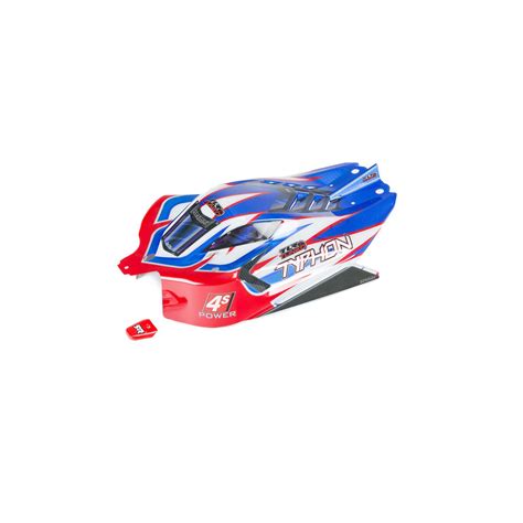 typhon tlr tuned finished body redblue arrma