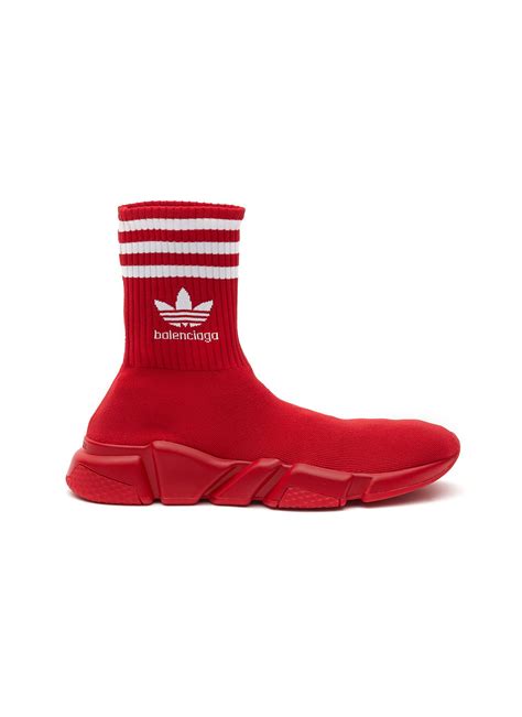 Balenciaga X Adidas Speed Sock Sneakers In Red | ModeSens