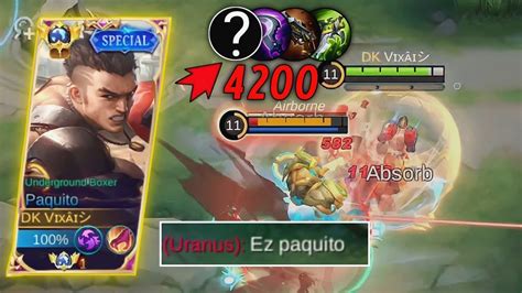 Paquito Best Build Jungle Counter Uranus 100 Mobile Legends YouTube