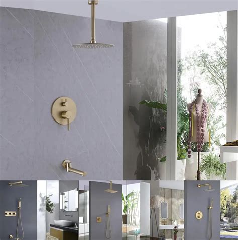 RBROHANT JK0053 Brushed Gold Brass Shower System User Manual