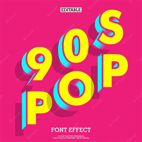 Premium Vector | 90s style font effect with simple modern look