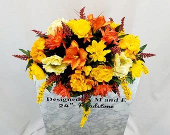 Fall Headstone Saddle Arrangement - Etsy