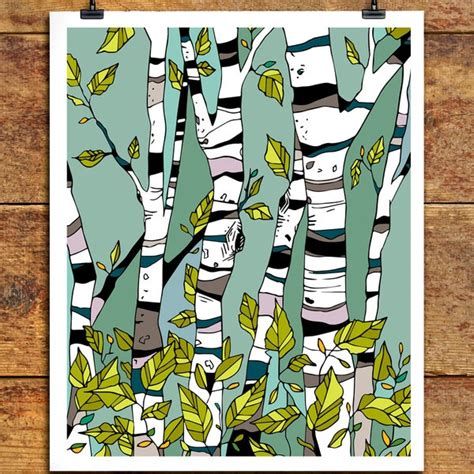 Birch Tree Art - Etsy