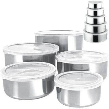 Pote Vasilhas Conjunto De Tigelas A O Inox Kit Potes Tampa Porta