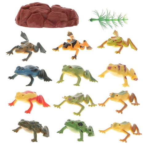 Frog Toy Frogs Model Toys Mini Figurines Plastic Rubber Animal