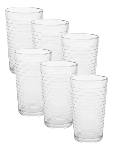 Set X 6 Vasos De Vidrio Largo Cobra 350 Cc Durax