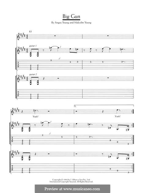 Big Gun (AC/DC) by A. Young, M. Young - sheet music on MusicaNeo