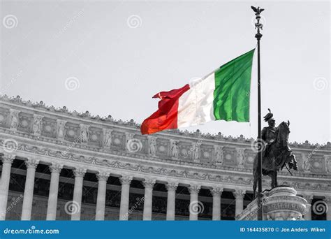 Italian Flag In Rome Stock Photo Image Of Roma Column 164435870