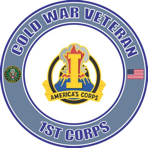 U S Army Cold War 1st Corps Unit Crest Veteran Decal