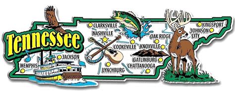 Tennessee Jumbo State Map Fridge Magnet