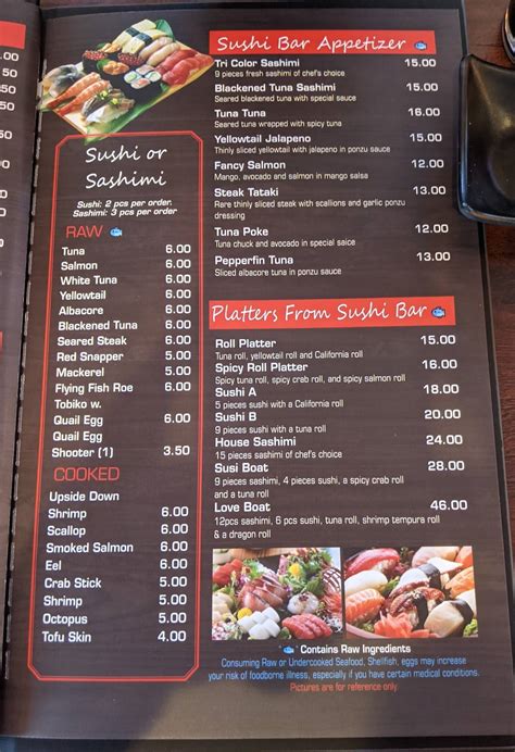 Menu At AYCE Sushi Asian Fusion Restaurant Las Vegas