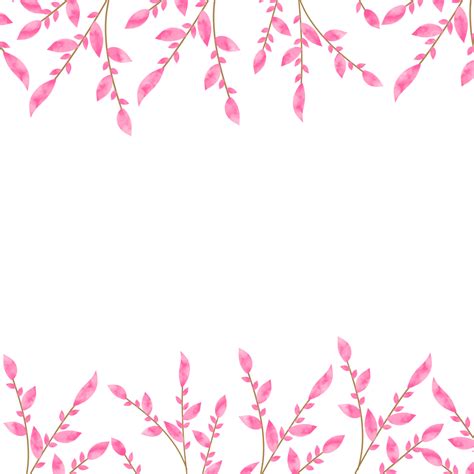 Watercolor Leaves Border Hd Transparent, Watercolor Pink Leaves Frame ...