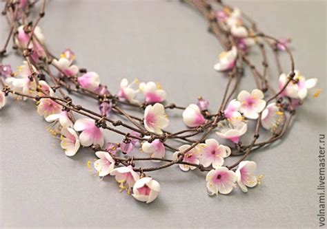 Polymer Clay Cherry Blossoms Jewelry