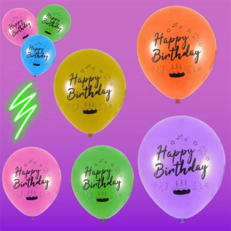 Happy Birthday Balloons (12 Pack) - Glowtopia