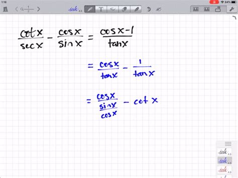 Solved Verify The Equation Is An Identity Using Fundamental Identities