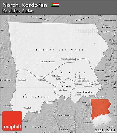 Free Gray Map of North. Kordofan